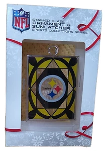 Adorno de vidrieras Pittsburgh Steelers 3 X 2.5 pulgadas nuevo - Imagen 1 de 6