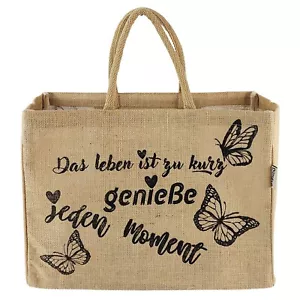 Jute Einkaufstasche, groß Jutebeute, Jutetasche Shopper Korbtasche vegane Tasche - Bild 1 von 8