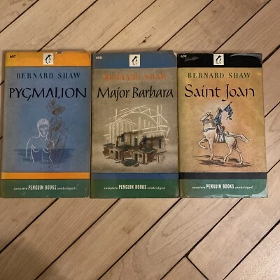 (3) Vintage George Bernard Shaw Paperbacks: Major Barbara, St Joan, Pygmalion Foto 1 de 4