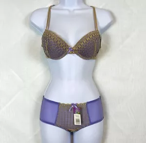NWT Sexy Purple Matching Bra and Panties Set / 34B - Picture 1 of 12
