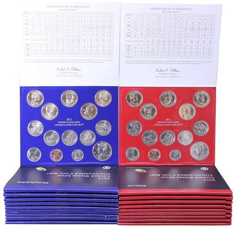 2012 Mint Set 10 Pack Original Envelopes 280 US Coin Lot Cover