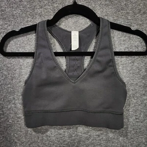 Lululemon Reveal Bra Mesh Stripes Titanium Seamless Sports Bra Gray Size 6 (XS) - Picture 1 of 7