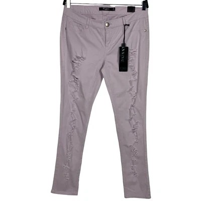 Pantalones de mezclilla Boom Boom Junior desgastados ajustados rosa pastel talla 11 NUEVO Foto 1 de 4