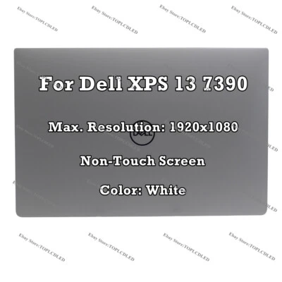 13" Dell XPS 13 7390 FHD 1920x1080 LCD Complete Assembly Non-Touch Screen White - Image 1 of 4