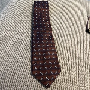 Men's Andrew Fezza Tie Multicolor 100% Geometric Silk New No Tag - Picture 1 of 3