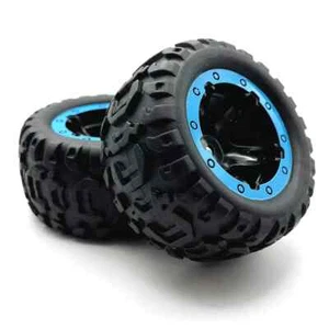 Blackzon RC 1/16 Slyder TRUCK WHEEL/TIRES Combo (2pc) Assembled -BLUE- - Picture 1 of 7
