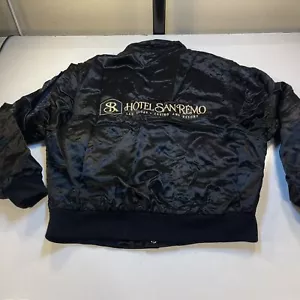 DE COLECCIÓN HOTEL SAN REMO LAS VEGAS CASINO SATINADO M.A.P. CHAQUETA para hombre L negra - Imagen 1 de 8