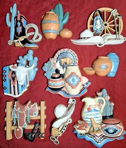 Burwood/GIA 1940's Wall Hanging Southwest US-Lot of 9 Americana 3D - Picture 1 of 12