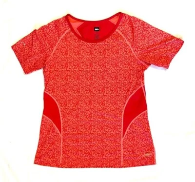 Camiseta REI Outdoor Wear Manga Curta, Feminina Tamanho Médio, Padrão Coral Scroll - Imagem 1 de 2