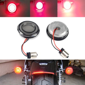 For Harley Davidson Red LED Rear Turn Signal Conversion Kit 1156 Red Lens Bullet - Picture 1 of 12