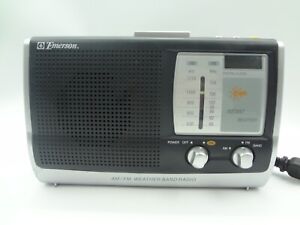 Emerson Portable AM/FM/Weather Band Radio RP6251 Digital Clock Plugin or Battery