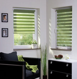 Doppelrollo Seitenzugrollo ohne Bohren Klemmfix Duorollo transparent blickdicht - Bild 1 von 42