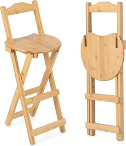 Barhocker Barstuhl Tresenhocker klappbar Bambus Bistrohocker für Küche Bar - Bild 1 von 12