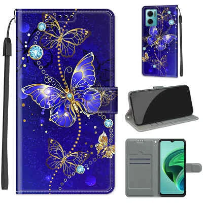 For iPhone XS 8 11 12 13 14 Pro Max Leather Phone Wallet Stand Card Printed Case - Image 1 of 4