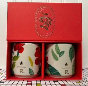 2018 STARBUCKS RESERVE COLLECTION VINTAGE CHRISTMAS DEMI MUG SET (2) THAILAND - Picture 1 of 9