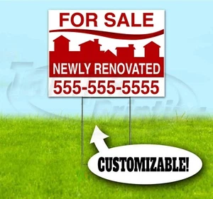 FOR SALE RENOVATED CUSTOM 18x24 Yard Sign WITH STAKE Bandit REALTOR REAL ESTATE - Picture 1 of 5