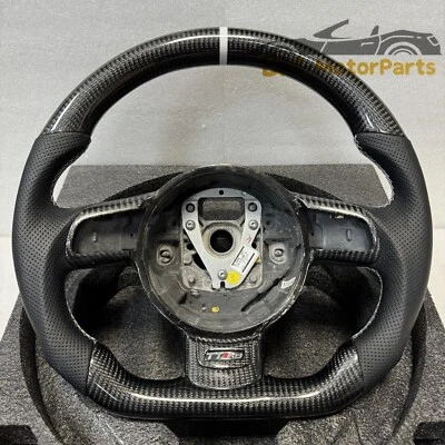 Carbon Fiber Steering Wheel Fit for Audi TT R8 TTRS RS8 SQ5 2008-2015 with Trim - Imagem 1 de 4
