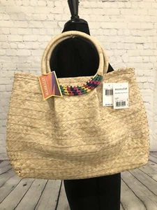Nannacay Natural ALICE BAG Tote Ring Handle Basket *New* Hand Bag Purse - Picture 1 of 11