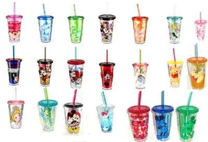 Vaso de paja de acrílico de tienda Disney Pooh Minnie Mickey Tinker Tsum Tsum Grumpy - Imagen 1 de 27