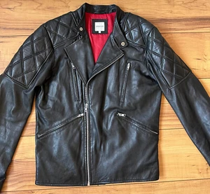 PREMIUM BY JACK&JONES LAMM ECHT LEDER BIKER PADDED JACKE GR.S SCHWARZ JJPRJOHAN - Bild 1 von 18