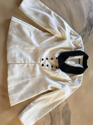 Chaqueta Estilo Metro Talla 14 Blanco Negro Borde  Foto 1 de 4