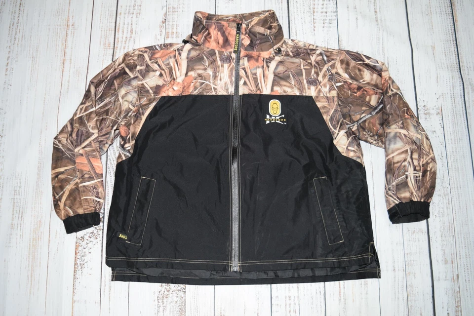 HARD CORE DUCK HUNTING RAIN JACKET ADVANTAGE MAX-4 HD CAMO HOODED ZIP SZ XL MENS - Image 1 of 4
