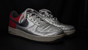Vintage Nike Air Force 1 PRM 2007 Bobby Jones Philly Shoes Silver Sz 10.5 - Picture 1 of 13