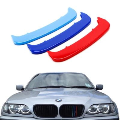 ///M-Color Grille Insert Trims For 02-05 BMW E46 LCI 3 Series Sedan w/ 11-Beams - Image 1 of 4