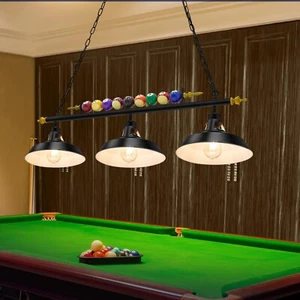 3 Light Adjustable Pool Table Lights for 7'-8' Table Billiard Light Hanging P... - Picture 1 of 6