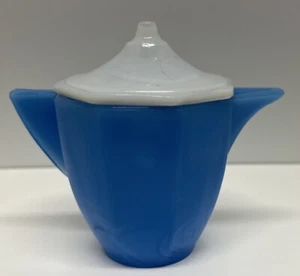 vintage agate childs blue tea pot - Picture 1 of 9