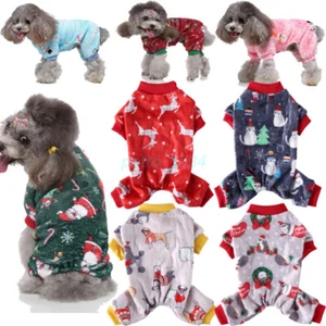 Puppy Dog Christmas Pajamas Four Legs Soft Jumpsuit Bodysuits Outfit Apparel - Picture 1 of 52