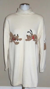Vintage 1994 ICEBERG Disney Cream Cashmere Blend Sweater 'PLUTO' - Made in Italy - Picture 1 of 8