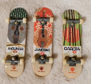 Lot of 3 Tech Deck - Molinar, Janoski, Garcia - Bamboo - 96mm Fingerboard - Picture 1 of 2