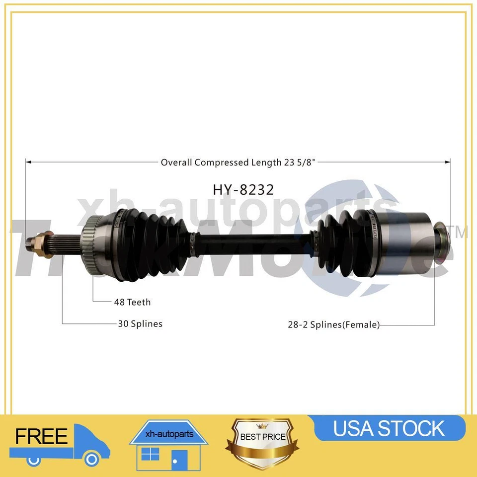 Eixo dianteiro direito TrakMotive CV compatível com 2012~2017 Hyundai Azera 1X - Imagem 1 de 1