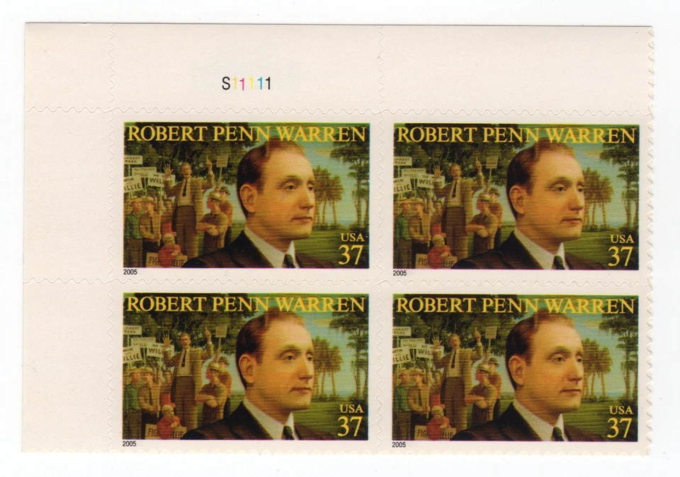 Scott #3904 Robert Penn Warren Plate Block of 4 Stamps - MNH UL - Image 1 of 1