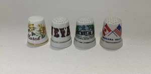 Vintage Set Of 4 Delft Porcelain Thimbles - Picture 1 of 3