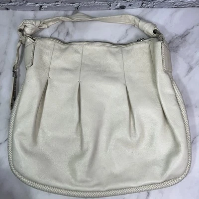 Mujer Cole Haan Grande Blanco Guijarro Imitación Cuero Trenzado Bolso de Hombro Cartera Foto 1 de 4