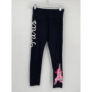 Justice Girls Stretch Elastic Waist Pull-On Paris Print Leggings Black Size 10 - Picture 1 of 9