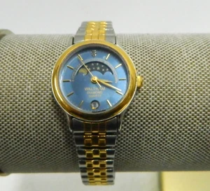 Vintage Waltham Genuine Diamond Quartz Moon Phase Watch  UnTested Needs Battery - Picture 1 of 6