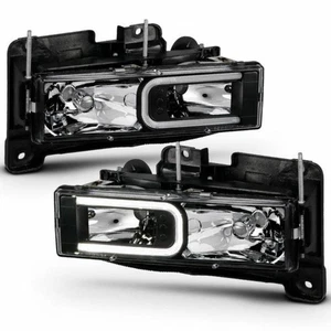 ANZO For GMC K1500/K2500 Suburban 1996 1997 Crystal Headlights Light Bar Pair - Picture 1 of 6