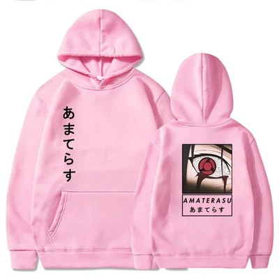 Akatsuki 印花羊毛衬里连帽衫 | 棉套衫 | 动漫火影忍者休闲 Str — 第 1/4 张图片