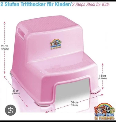 POLSTER HOCKER rosa fur kinder - Bild 1 von 4