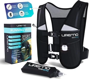 Running Vest | Lightweight Reflective Hydration Vest with 7 Pockets, Phone Hold - Picture 1 of 7