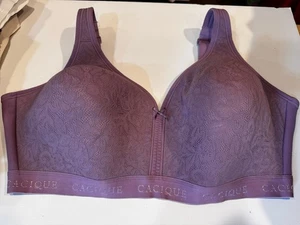 NWOT Cacique Lane Bryant Lightly Lined No-Wire Bra 42DDD Lavender Lace NEW - Picture 1 of 5