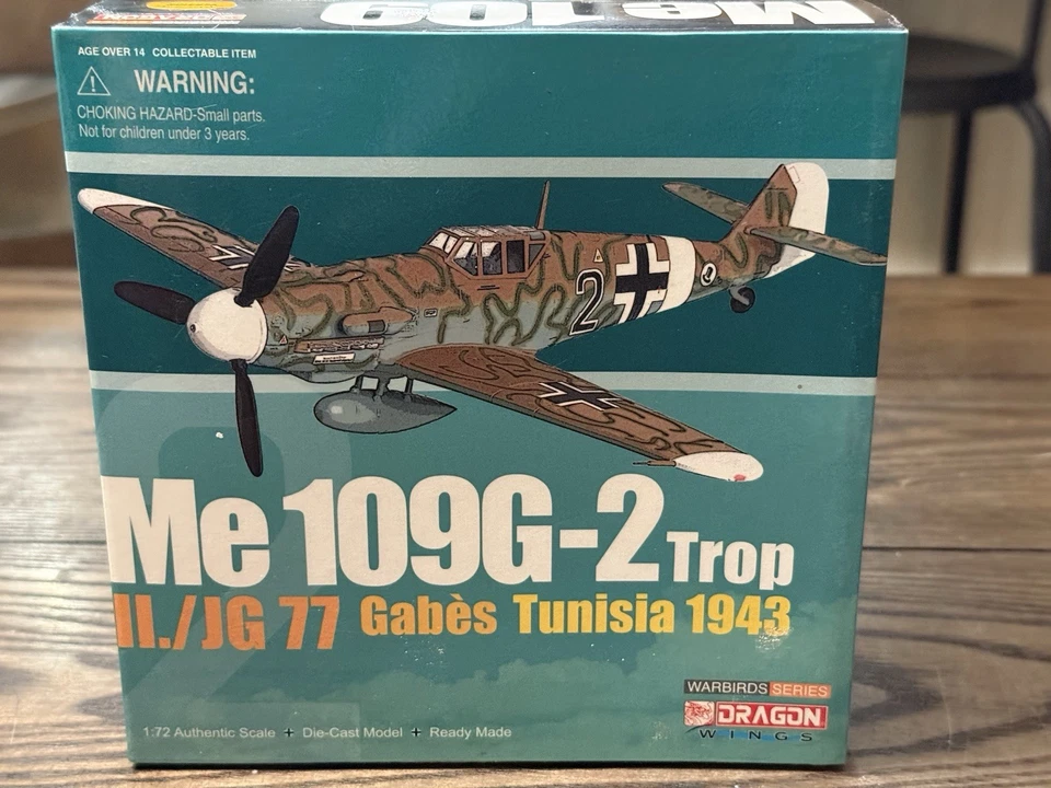 Dragon Warbird Series Me 109g-2 Trop Gabes Tunisia 1943 Diecast Model Aircraft