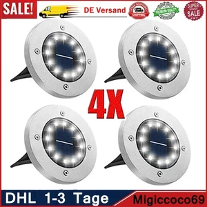 LED Solarlampe Bodenstrahler 12LED Außenleuchte Bodeneinbaustrahler Bodenleuchte - Bild 1 von 15