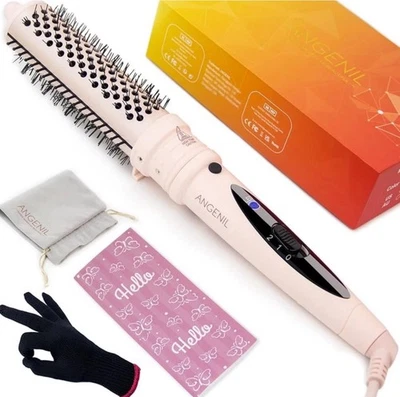 Hair Thermal Hot Brush Comb 38mm Ceramic Heated Straightener Curler Dry Wet Use - Image 1 of 4