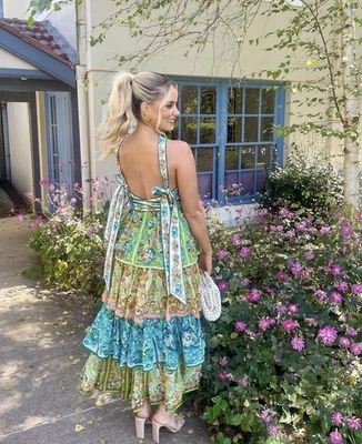 Maxi Vestido Alemais Dreamer Halter en Niveles Talla AU 10 Foto 1 de 4