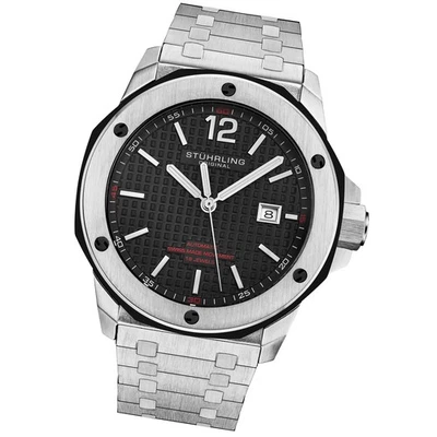 Stuhrling 4047 1 Fortitude Automatic Diver Date Black Dial Date Mens Watch - Image 1 of 4