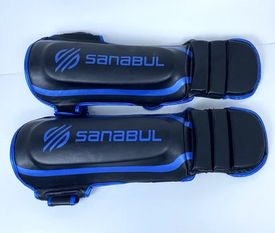 Espinilleras Sanabul Essential Híbridas Kickboxing MMA Negro/Azul Adulto Talla S/M Foto 1 de 4
